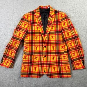 Shinesty Fireball Whiskey Plaid Blazer Party Jacket Men's Size 42 Regular Coat